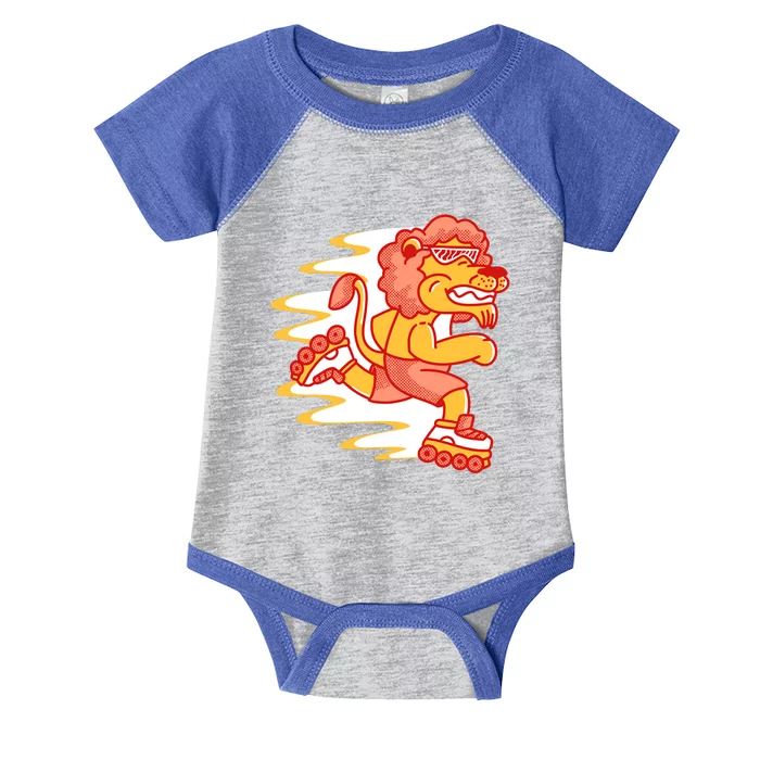 Rollerskating Lion Infant Baby Jersey Bodysuit