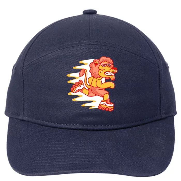 Rollerskating Lion 7-Panel Snapback Hat