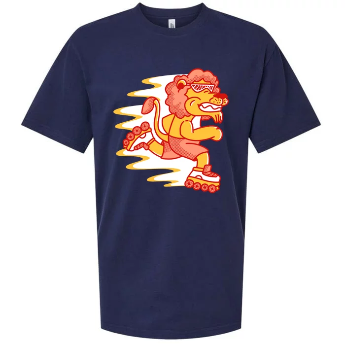 Rollerskating Lion Sueded Cloud Jersey T-Shirt