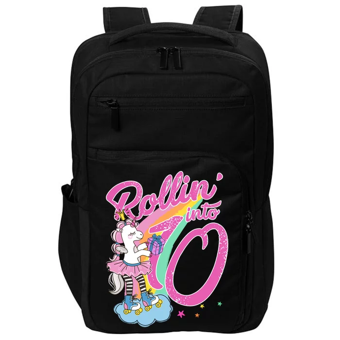 Rollin' Into 10 Skating Unicorn Birthday Impact Tech Backpack