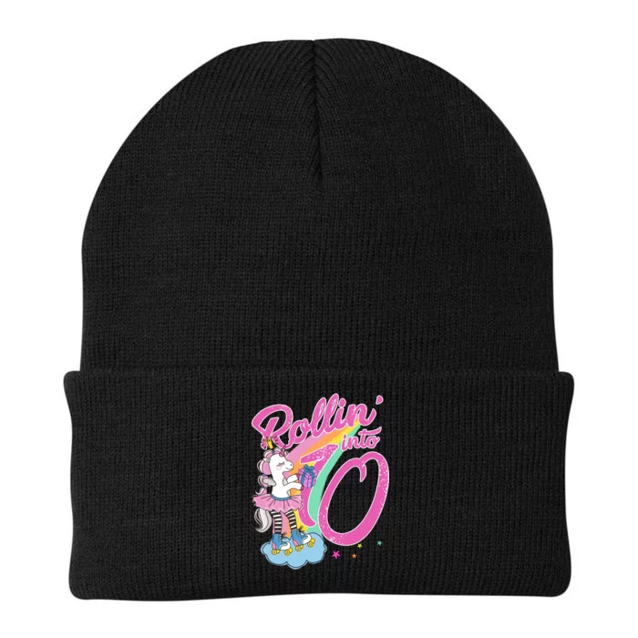 Rollin' Into 10 Skating Unicorn Birthday Knit Cap Winter Beanie