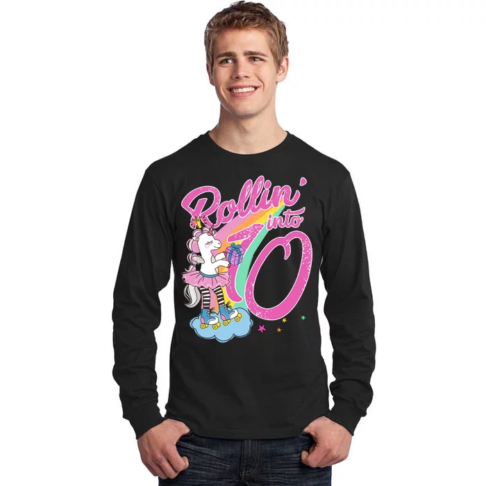 Rollin' Into 10 Skating Unicorn Birthday Tall Long Sleeve T-Shirt