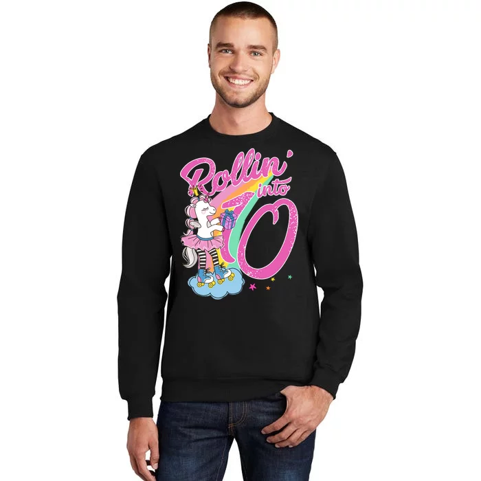 Rollin' Into 10 Skating Unicorn Birthday Tall Sweatshirt