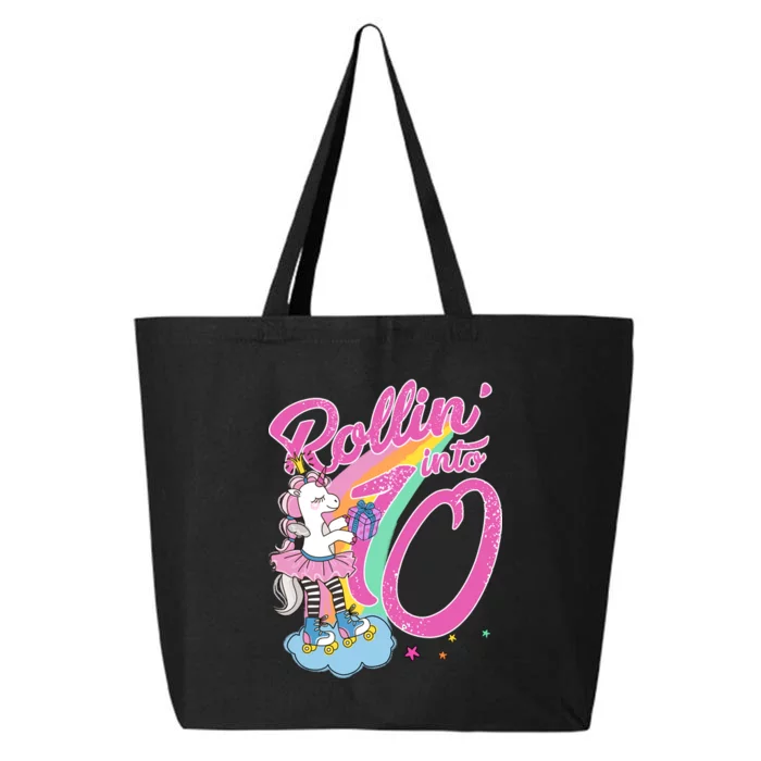 Rollin' Into 10 Skating Unicorn Birthday 25L Jumbo Tote