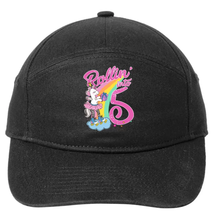 Rollin' Into 5 Skating Unicorn 7-Panel Snapback Hat