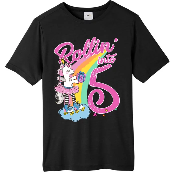 Rollin' Into 5 Skating Unicorn ChromaSoft Performance T-Shirt