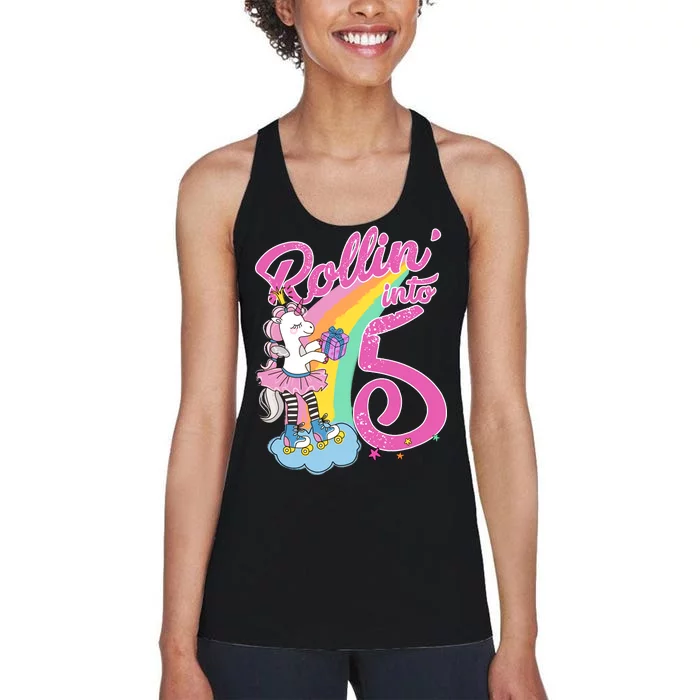 Rollin' Into 5 Skating Unicorn Women's Racerback Tank