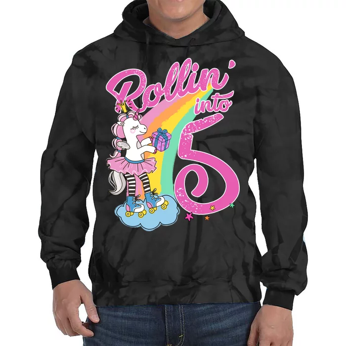 Rollin' Into 5 Skating Unicorn Tie Dye Hoodie