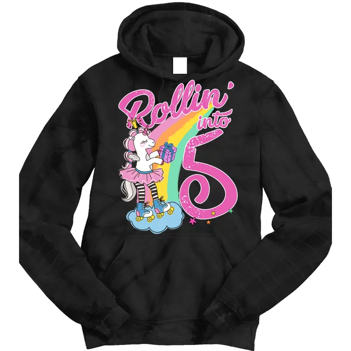 Rollin' Into 5 Skating Unicorn Tie Dye Hoodie