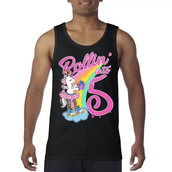 Rollin' Into 5 Skating Unicorn Tank Top