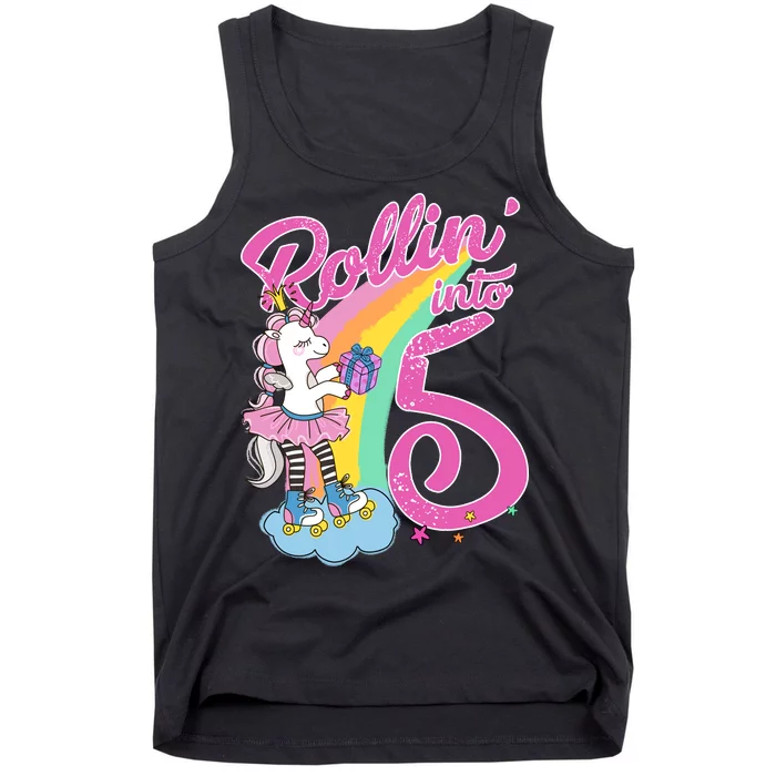 Rollin' Into 5 Skating Unicorn Tank Top