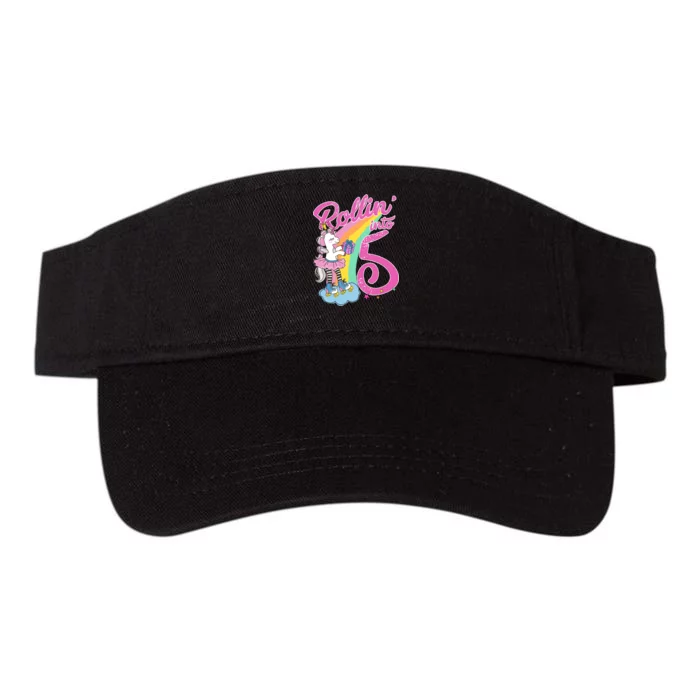 Rollin' Into 5 Skating Unicorn Valucap Bio-Washed Visor