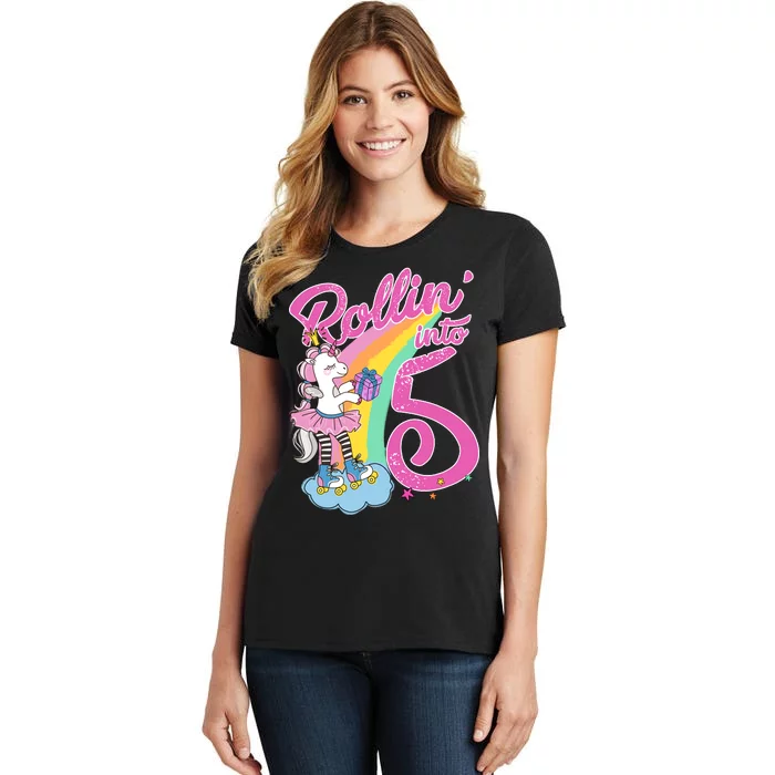 Rollin' Into 5 Skating Unicorn Women's T-Shirt