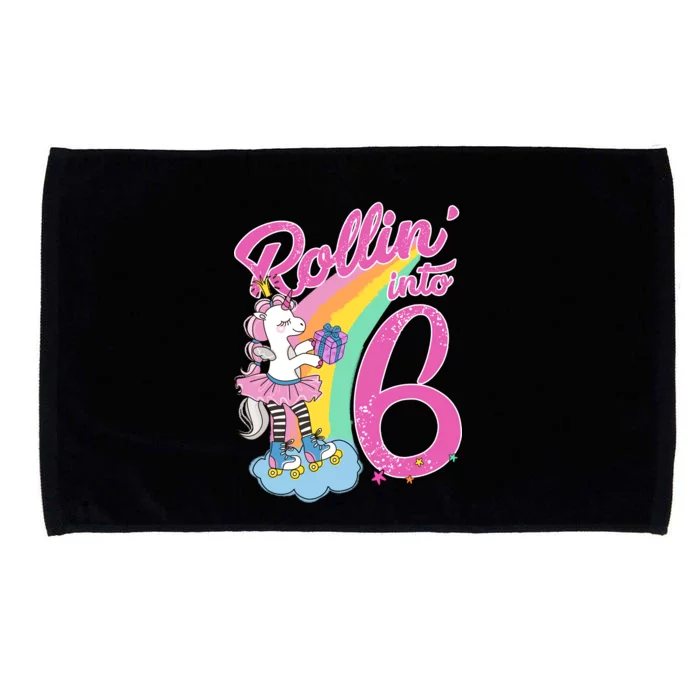 Rollin' Into 6 Skating Unicorn Microfiber Hand Towel