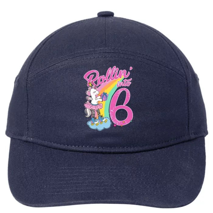 Rollin' Into 6 Skating Unicorn 7-Panel Snapback Hat