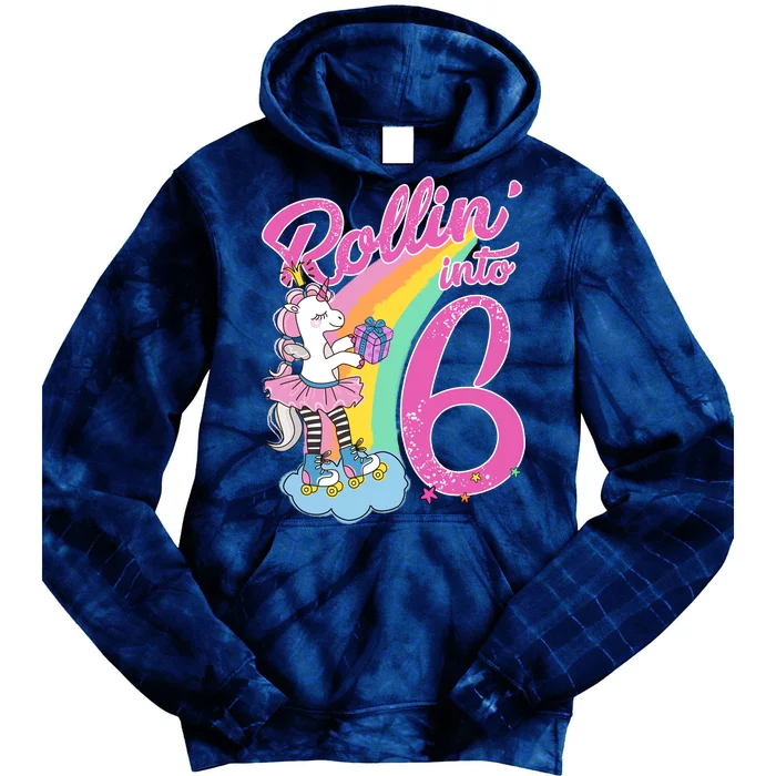 Rollin' Into 6 Skating Unicorn Tie Dye Hoodie