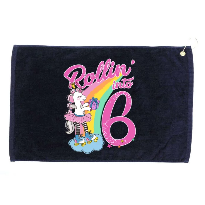 Rollin' Into 6 Skating Unicorn Grommeted Golf Towel