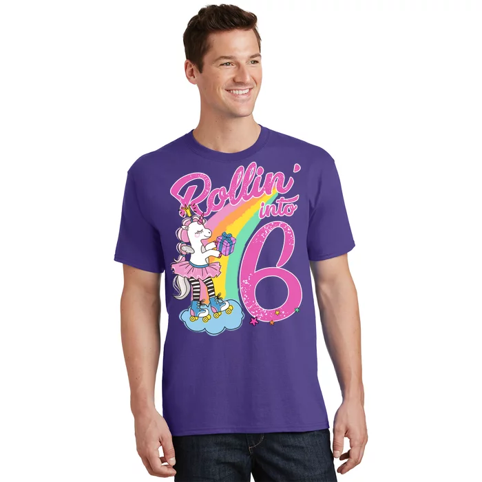 Rollin' Into 6 Skating Unicorn T-Shirt