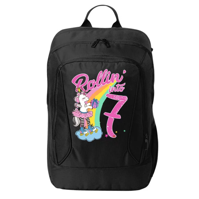 Rollin' Into 7 Skating Unicorn Birthday City Backpack