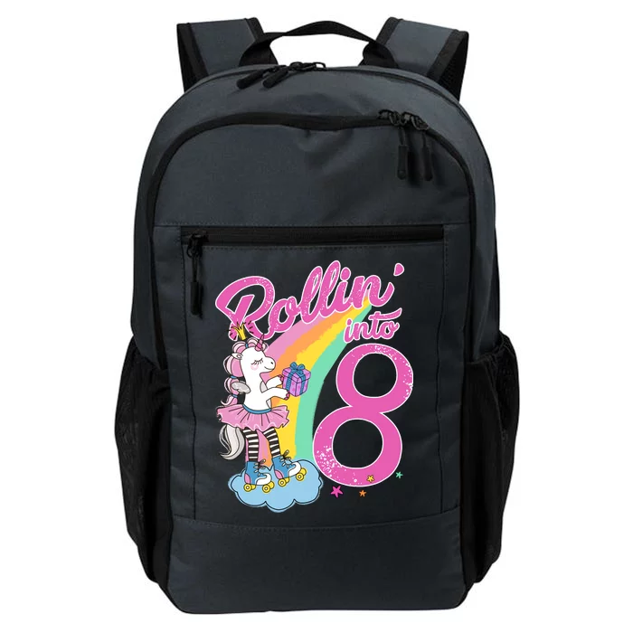 Rollin' Into 8 Skating Unicorn Birthday Daily Commute Backpack