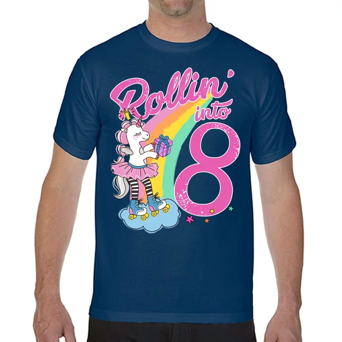 Rollin' Into 8 Skating Unicorn Birthday Comfort Colors T-Shirt