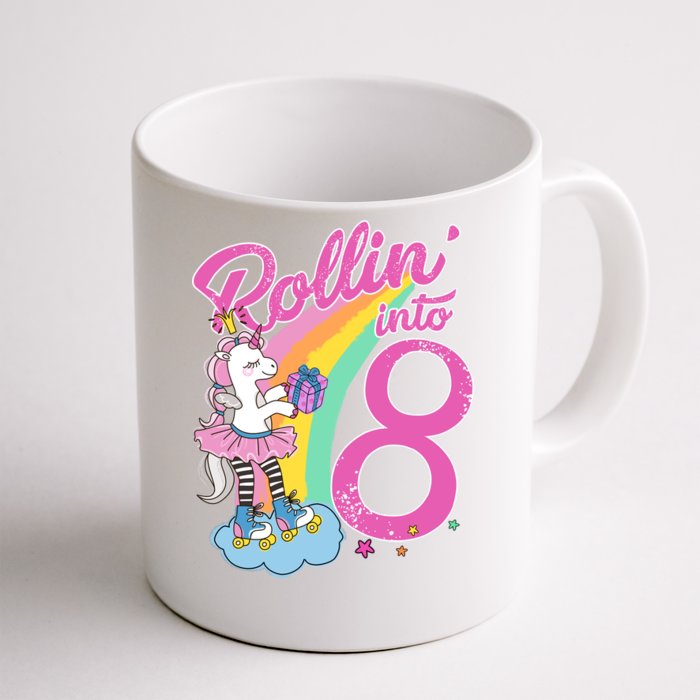 Rollin' Into 8 Skating Unicorn Birthday Front & Back Coffee Mug