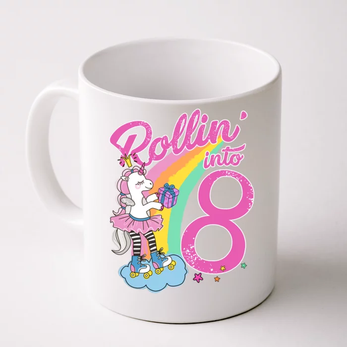 Rollin' Into 8 Skating Unicorn Birthday Front & Back Coffee Mug