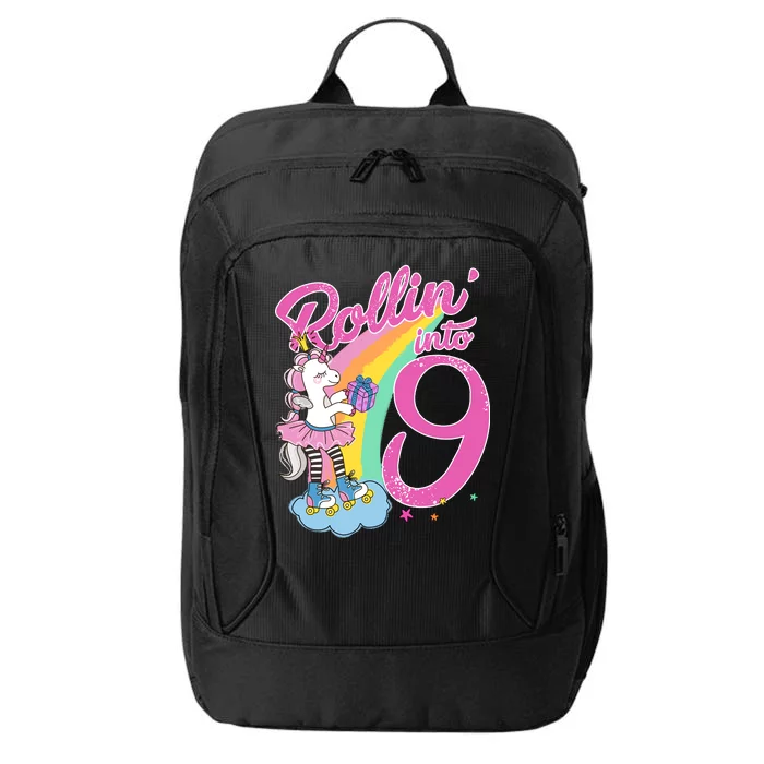 Rollin' Into 9 Skating Unicorn Birthday City Backpack