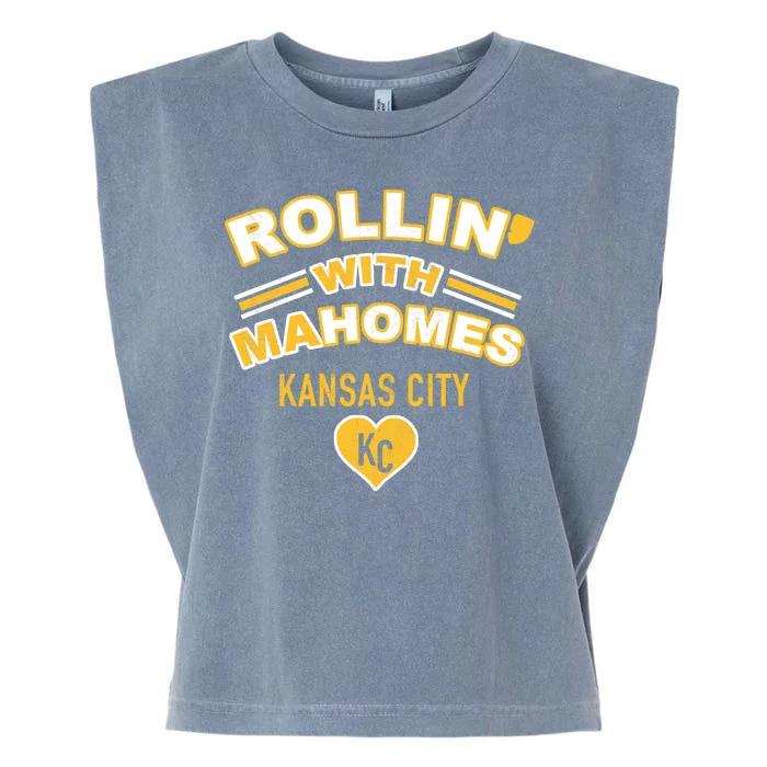 Rollin With Mahomes Kansas City Garment-Dyed Women's Muscle Tee