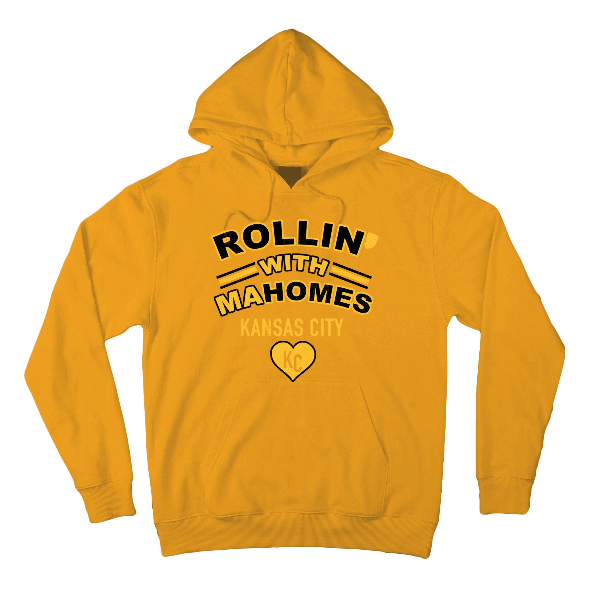 Teeshirtpalace Rollin with Mahomes Kansas City Skyline Kids Hoodie