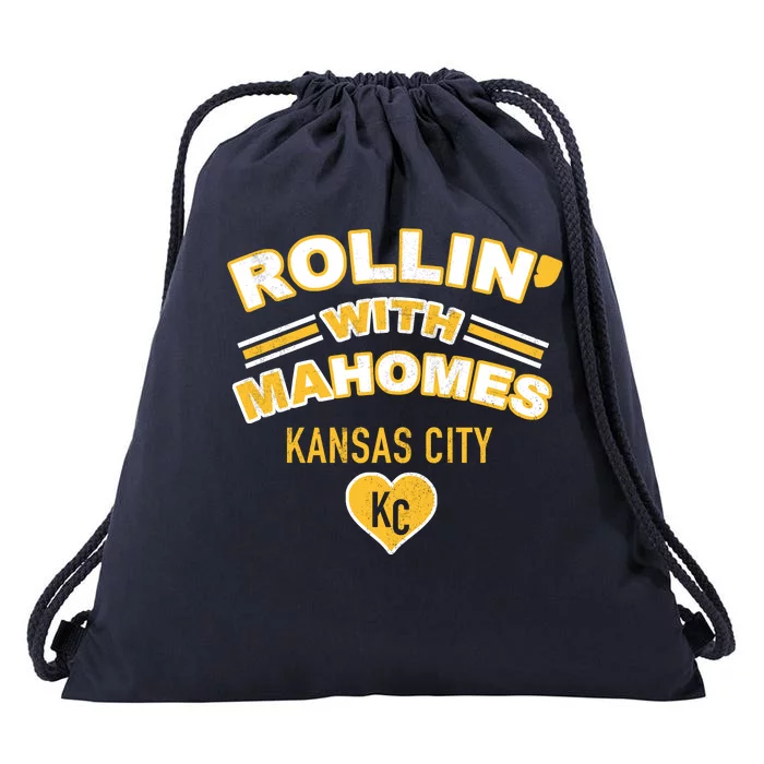 Rollin With Mahomes Kansas City Drawstring Bag