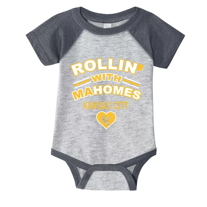 Rollin With Mahomes Kansas City Infant Baby Jersey Bodysuit