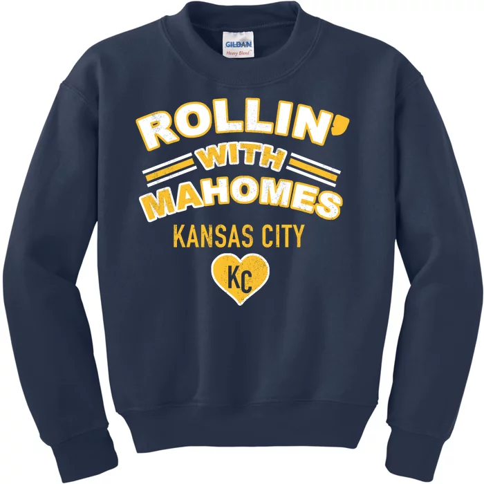 Rollin With Mahomes Kansas City Kids Sweatshirt