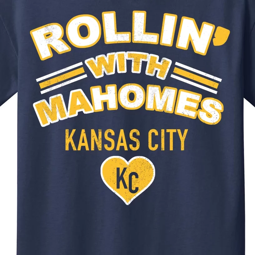 Rollin With Mahomes Kansas City Kids T-Shirt