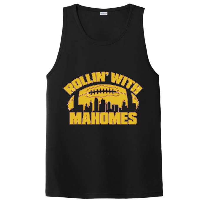 Rollin With Mahomes Kansas City Skyline Performance Tank