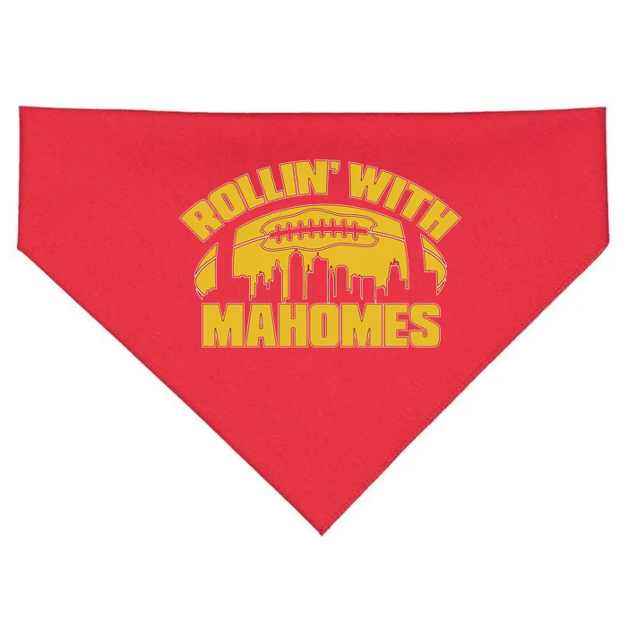 Rollin With Mahomes Kansas City Skyline USA-Made Doggie Bandana