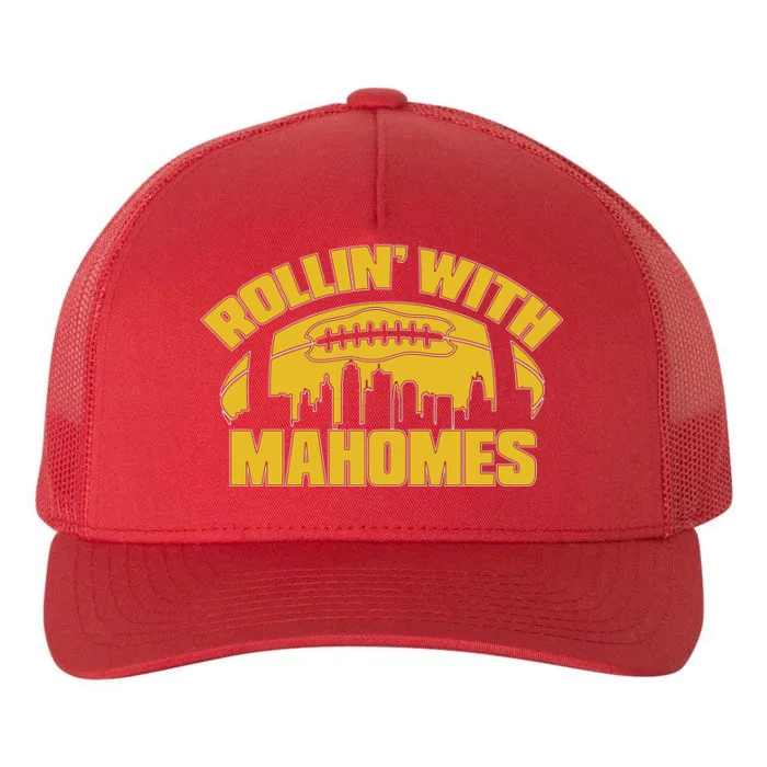 Rollin With Mahomes Kansas City Skyline Yupoong Adult 5-Panel Trucker Hat