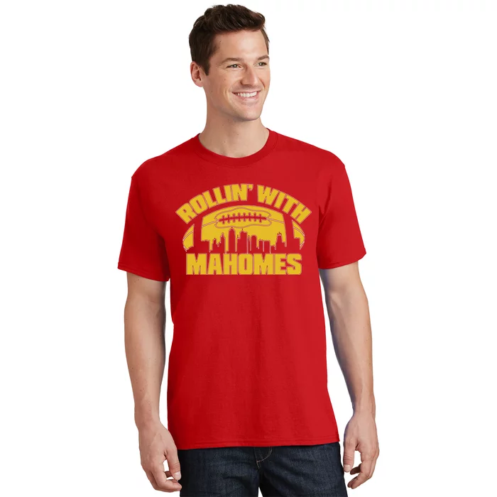 Rollin With Mahomes Kansas City Skyline Women's T-Shirt