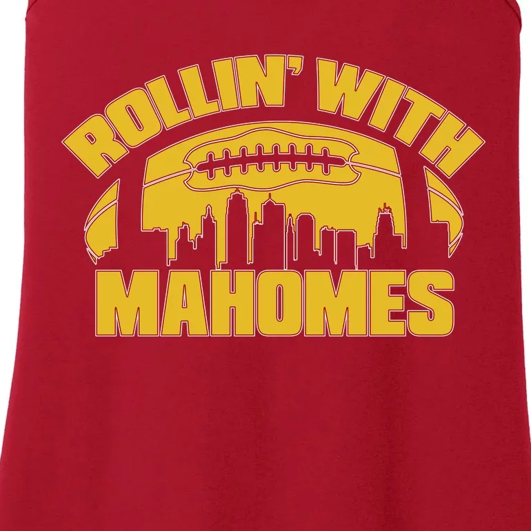 Rollin With Mahomes Kansas City Skyline Ladies Essential Tank