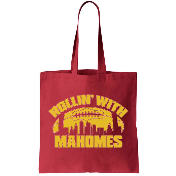 Rollin With Mahomes Kansas City Skyline Tote Bag