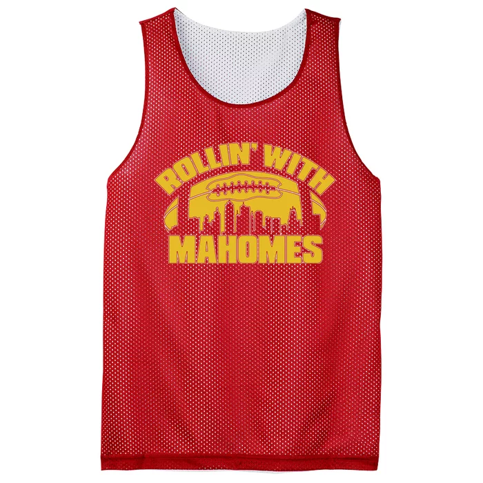 Rollin With Mahomes Kansas City Skyline Mesh Reversible Basketball Jersey Tank