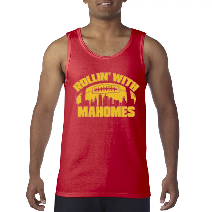 Rollin With Mahomes Kansas City Skyline Tank Top