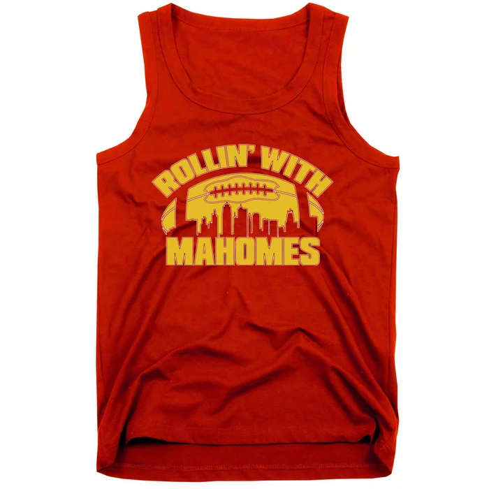 Rollin With Mahomes Kansas City Skyline Tank Top