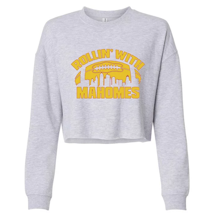 Rollin With Mahomes Kansas City Skyline Cropped Pullover Crew