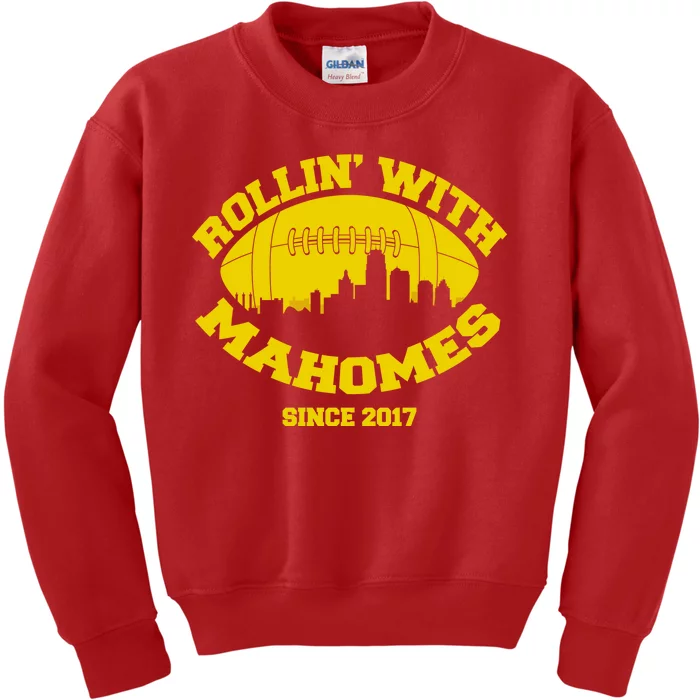 Rollin' With Mahomes Since 2017 Kids Sweatshirt