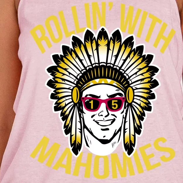 Rollin' With Mahomies Women's Knotted Racerback Tank