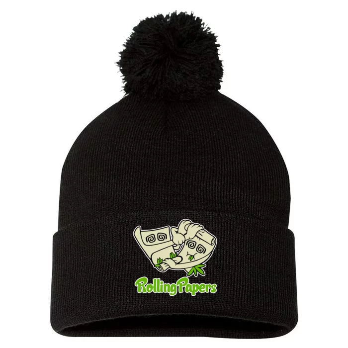 Rolling Paper 420 Medical Marijuana Pom Pom 12in Knit Beanie