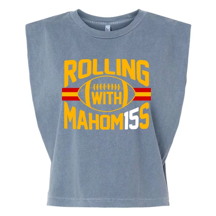 Rolling With Mahomes KC Football Garment-Dyed Women's Muscle Tee