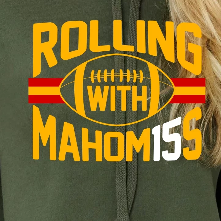 Rolling With Mahomes KC Football Crop Top Hoodie