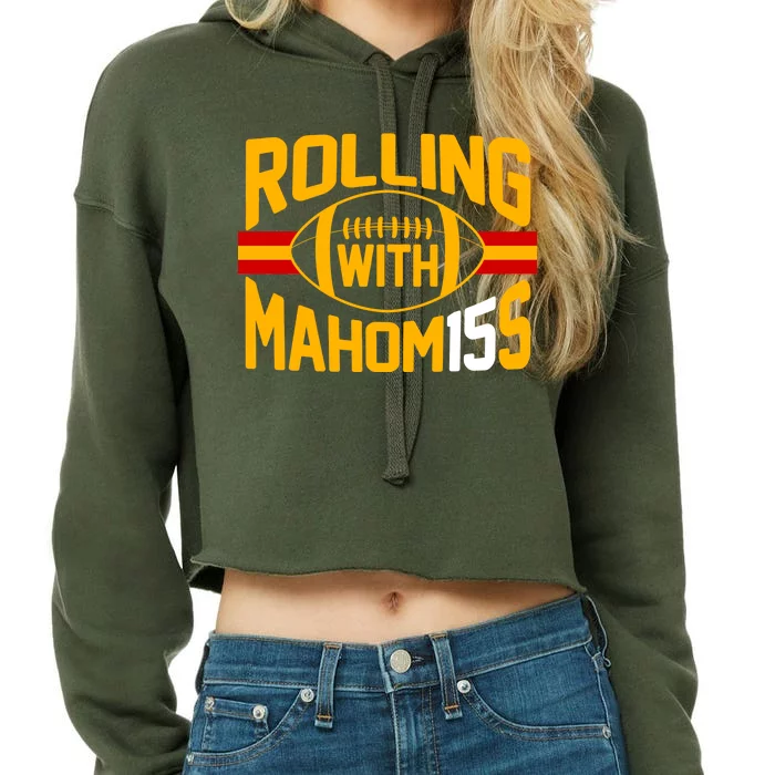 Rolling With Mahomes KC Football Crop Top Hoodie